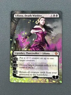 Liliana, Death Wielder 78 MTG Lorwyn Eclipsed Commander Hand Painted Altered Art - Image 1