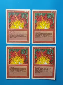 MTG 4x Wall of Fire x4 LP Revised Edition Magic Playset - Image 1