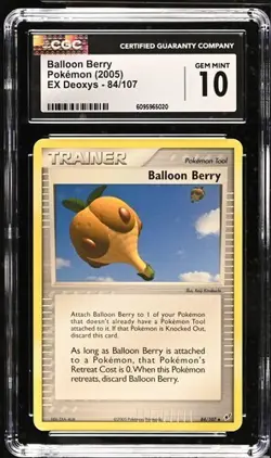 Pokemon Balloon Berry 2005 EX Deoxys 84/107 CGC 10 - Image 1