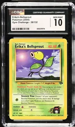 Pokemon Erika's Bellsprout 2000 Gym Challenge 38/132 CGC 10 - Image 1