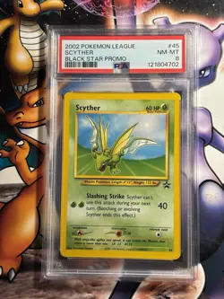 2002 Pokemon Game ~ Black Star Promo ~ Scyther #45 ~ PSA 8 NM-MT - Image 1