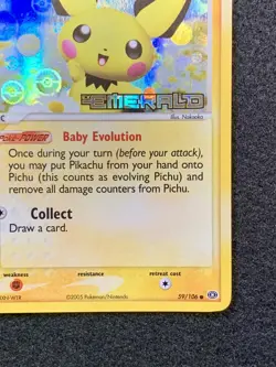 Pokemon EX Emerald Pichu 59/106 Reverse Holo Stamped - Near Mint - Image 5