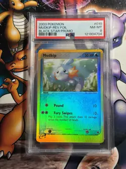 2003 Pokemon Game ~ Black Star Promo ~ Mudkip-Reverse Foil #10 ~ PSA 8 NM-MT - Image 1