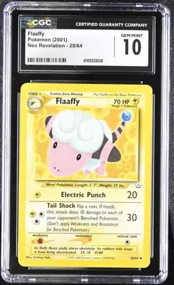 Pokemon 2001 Flaaffy Neo Revelation 28/64 CGC 10 - Image 1