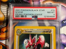 2001 Pokemon ~ Black Star Promo ~ Pokemon League ~ Scizor #33 ~ PSA 8 NM-MT - Image 2