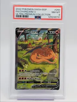 CHARIZARD V 2022 POKEMON BLACK STAR PROMO ULTRA PREMIUM #SWSH260 PSA 8 Q0004 - Image 1