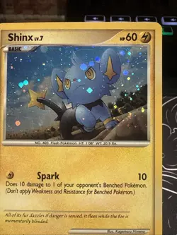 Pokemon TCG Shinx DP15 Promo Reverse Back and Holo Bleed Error + Swirl LP - Image 2
