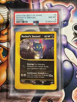 2003 Pokemon ~ Best of Game Promo ~ Rocket's Sneasel #5 ~ PSA 8 NM-MT - Image 1