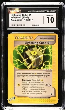 Pokemon Lightning Cube 01 2003 Aquapolis 127/147 CGC 10 - Image 1