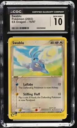 Pokemon Swablu 2003 EX Dragon 75/97 CGC 10 - Image 1