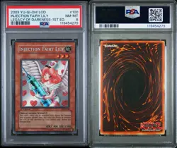 Yu-Gi-Oh Injection Fairy Lily LOD-100 Secret Rare 1st Edition PSA 8 - Image 3