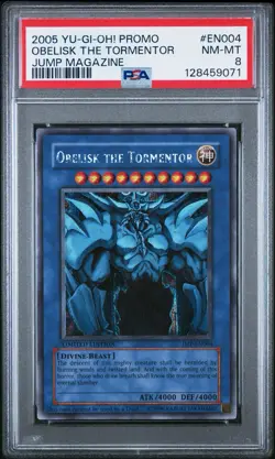 Yu-Gi-Oh Obelisk the Tormentor JMP-EN004 Secret Rare PSA 8 - Image 1