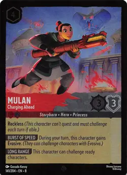 Mulan Charging Ahead Foil 141/204 Reign of Jafar Disney Lorcana - Image 1