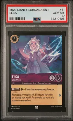 PSA 10 Elsa Snow Queen 41/204 Disney Lorcana EN First Chapter Gem Mint 1b - Image 1
