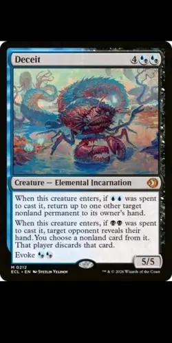 Wizards of the Coast Deceit Mythic Creature ECL #212 Blue/Black English MTG Card - Image 1