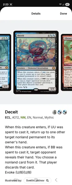 Wizards of the Coast Deceit Mythic Creature ECL #212 Blue/Black English MTG Card - Image 2