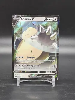 Pokemon Snorlax V 141/202 Swsh01: Sword & Shield Full Art Holo Ultra Rare Card - Image 1