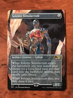 Solemn Simulacrum Full Art Extended Borderless MTG Magic Card NM Core Set M21 - Image 1