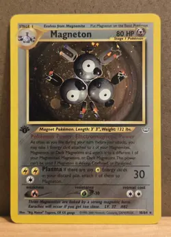 Magneton Neo Revelation 10/64 1st Edition - rare holo LP - ungraded Pokemon Card - Image 1