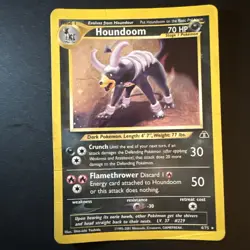 Pokemon Neo Discovery Houndoom TCG 4/75 Unlimited Holo Rare Card - Image 1