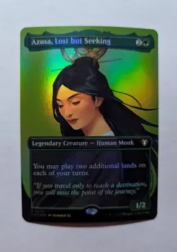 1x Azusa Lost But Seeking FOIL BORDERLESS NM - CMM Magic MTG x1 - Image 1