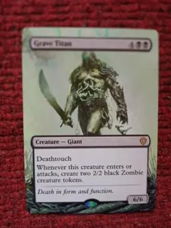 Grave Titan MTG Lorwyn Eclipsed Commander Hand Painted Extended Full Altered Art - Image 2