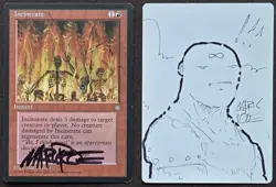 SKETCHED MtG Magic _ Mark Poole _ Ice Age Artist Proof _ INCINERATE _ VHTF 1/50! - Image 1