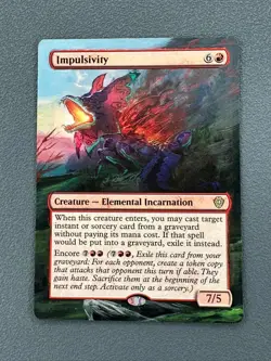 Impulsivity MTG Lorwyn Eclipsed Commander Hand Painted Extended Full Altered Art - Image 1