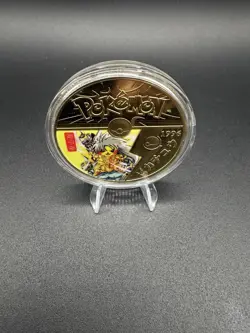 Pikachu 1996 Pokemon GO Challenge Coin Japan Limited Ed. 24kt Gold Plated - Image 3