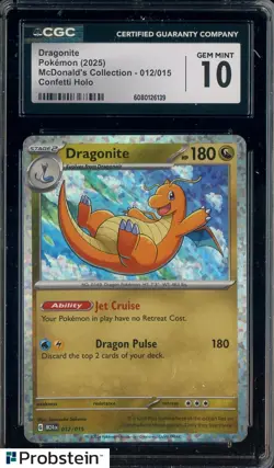 2025 Pokemon McDonald's Collection #012/015 Dragonite Confetti Holo CGC 10 - Image 1