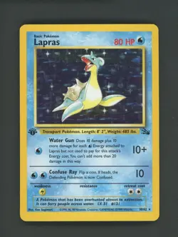 Lapras 10/62 - 1st Edition - Holo Rare - 1999 Pokemon Fossil 1st Edition - Image 1