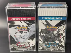 2x Pokemon Black Bolt White Flare Sealed Booster Bundle Display Case W/Acrylic - Image 1