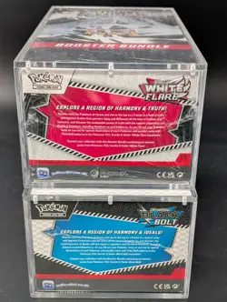 2x Pokemon Black Bolt White Flare Sealed Booster Bundle Display Case W/Acrylic - Image 3