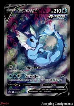 2021 Pokemon Sword and Shield Black Star Promos #SWSH181 Vaporeon V PROMO - Image 1