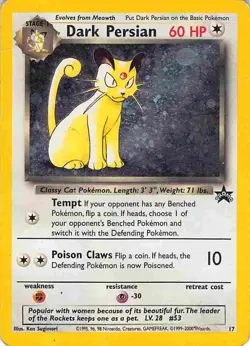 Dark Persian 17 Promo Wizards Black Star Promos Pokemon MP - Image 1