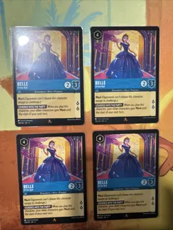 4x Disney Lorcana Shimmering Skies - Belle - Of the Ball - 158/204 - Rare x4 - Image 1