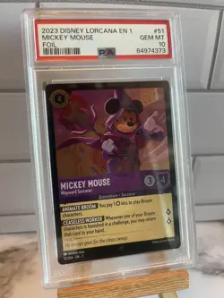 PSA 10 Mickey Mouse Wayward Sorcerer #51 Disney Lorcana Holo Foil 2023 - Image 1