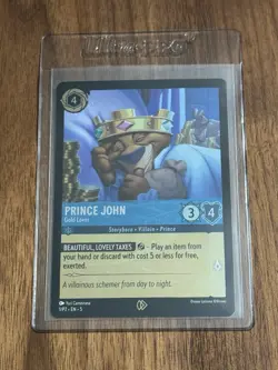 DISNEY LORCANA Prince John Gold Lover 1/P2 Sealed Foil Promo Card VILLANOUS NM - Image 1