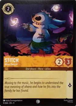 9/204 STITCH ALIEN DANCER EN9 COMMON DISNEY LORCANA CARD - Image 1