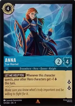 137/204 ANNA TRUE-HEARTED EN9 RARE DISNEY LORCANA CARD - Image 1