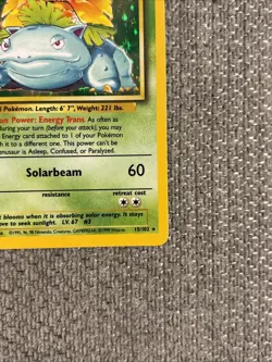 Pokemon TCG Venusaur Base Set Holo Unlimited Rare Card 15/102 LP Condition - Image 2