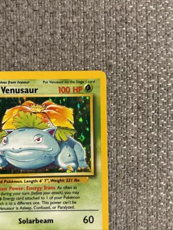 Pokemon TCG Venusaur Base Set Holo Unlimited Rare Card 15/102 LP Condition - Image 3