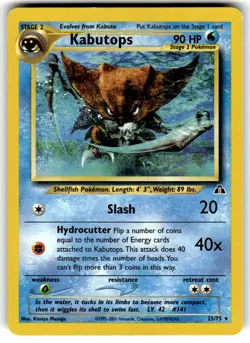 Pokemon TCG Kabutops Card Neo Discovery 25/75 Regular Rare, Vintage VLP - Image 1