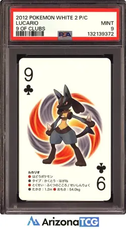 Pokemon 2012 Lucario 9 Of Clubs Pokemon White 2 Playing Cards Japanese PSA 9 - Image 1