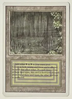 Magic the Gathering Dual Land - Bayou (Revised) Card - Image 1