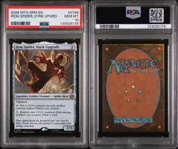 2025 MTG SPIDER-MAN #0166 IRON SPIDER STARK UPGRADE (RARE) PSA 10 - POP 1 - Image 3