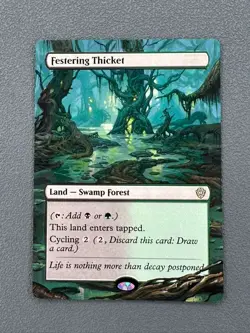 Festering Thicket 61 MTG Lorwyn Eclipsed Commander Hand Painted Full Altered Art - Image 1