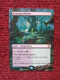 Festering Thicket 61 MTG Lorwyn Eclipsed Commander Hand Painted Full Altered Art - Image 2