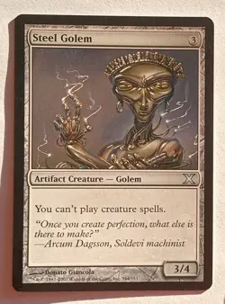 Magic MTG - Steel Golem - 10th Tenth Edition - NM - Image 1