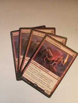 Fervent Champion x4 , Throne of Eldraine , Near Mint , MTG, FREE SHIPPING - Image 1